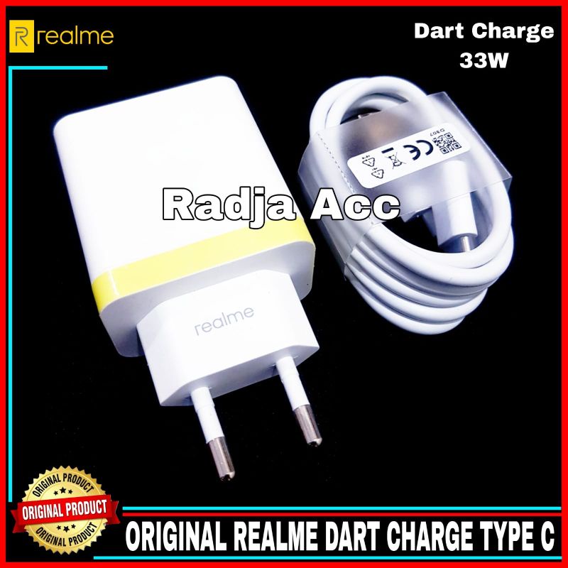 Charger Realme Narzo 50 50 5G ORIGINAL 100% DART CHARGE 33 Watt Type C