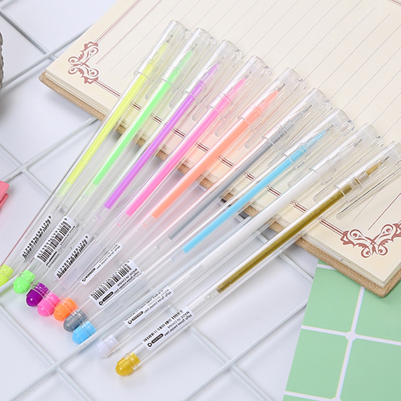 [Grosir] 9-warna High-Gloss Color Hand Akun Graffiti Pen Marker Untuk Isi Kunci Buku Ajar Siswa DIY Paint Coloring Pen Pulpen Tanda Tangan Anak Serbaguna Masa Kini