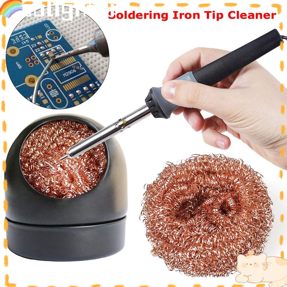 Solighter 5pcs Solder Bola Pelepas Tembaga Desoldering Steel Cleaning Wire