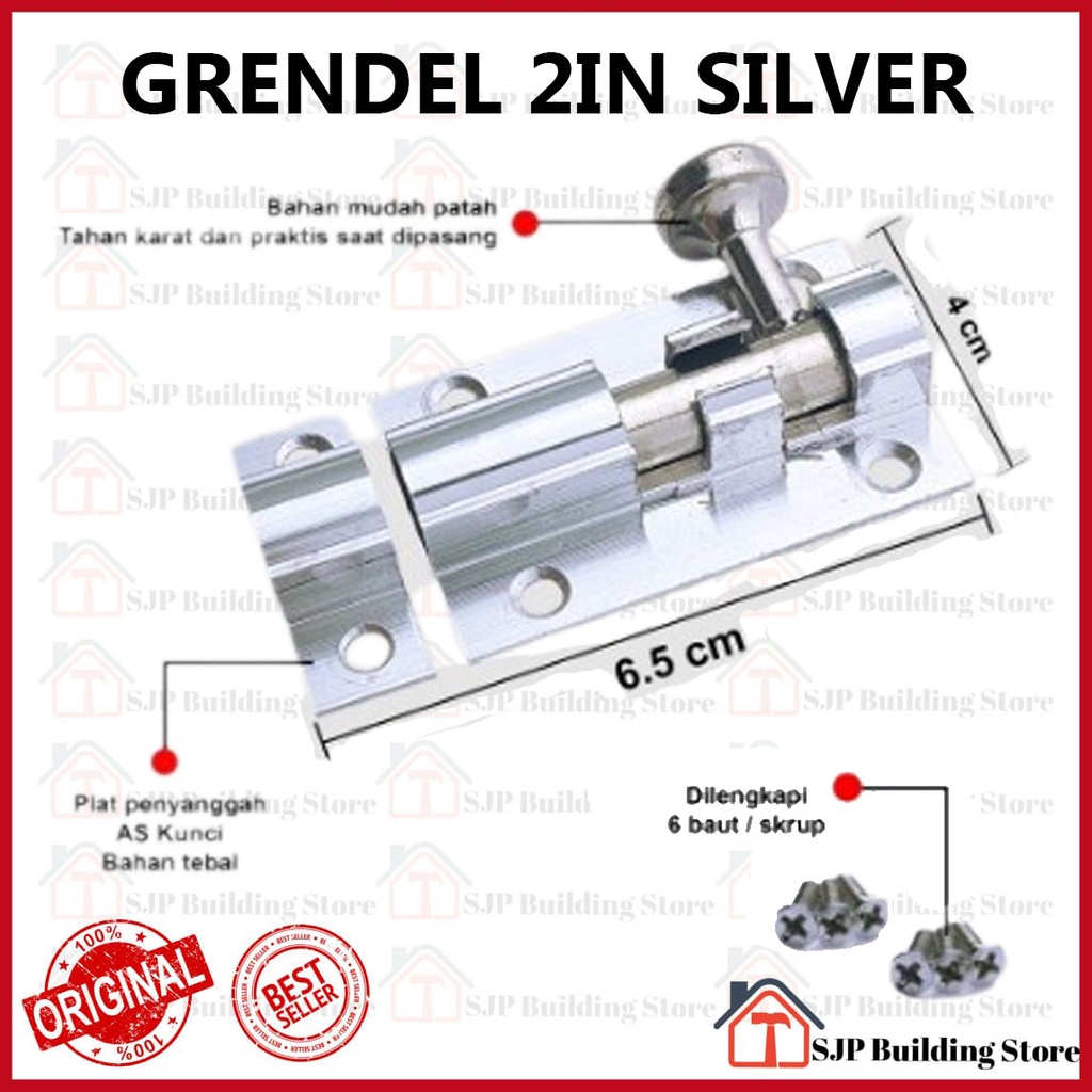 Grendel selot pintu jendela 2 inch aluminium tebal slot pintu slot jendela amani