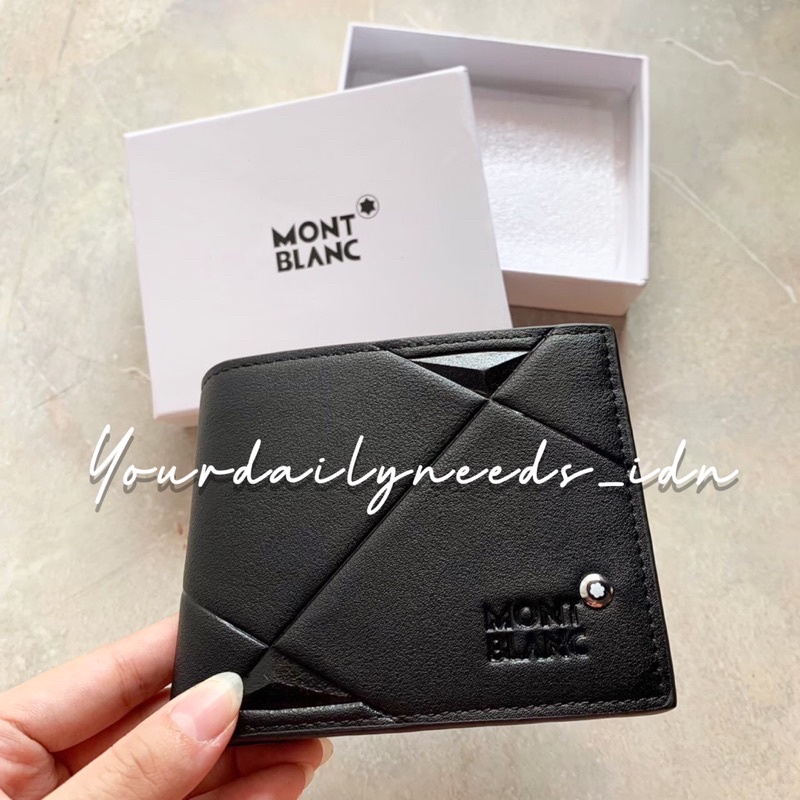 DOMPET LIPAT PRIA MONT BLANC BLACK LEATHER WALLET [READY]