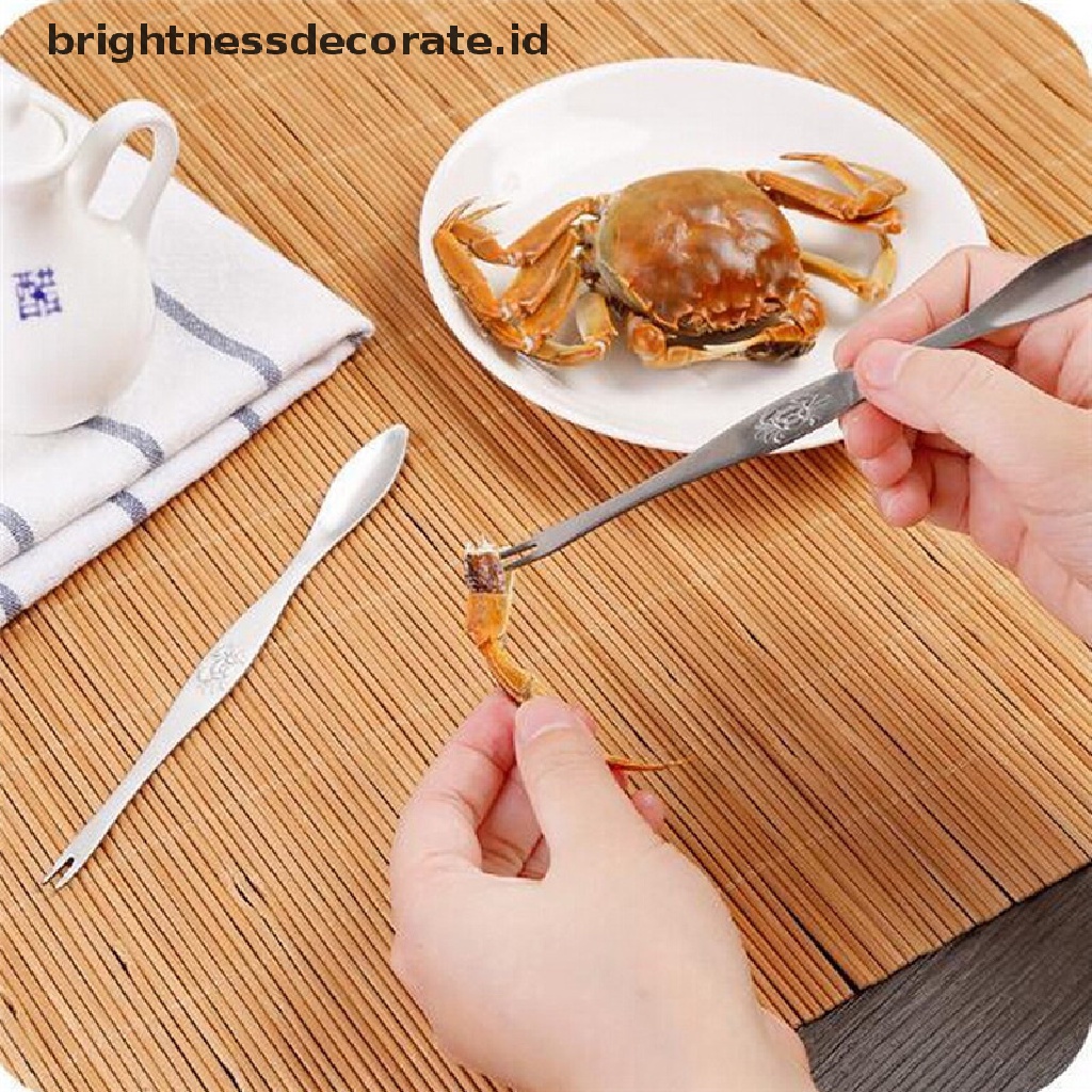 [Birth] Cakar Stainless steel Untuk Makan Kepiting lobster Laut crab pin stripping Garpu Buah [ID]