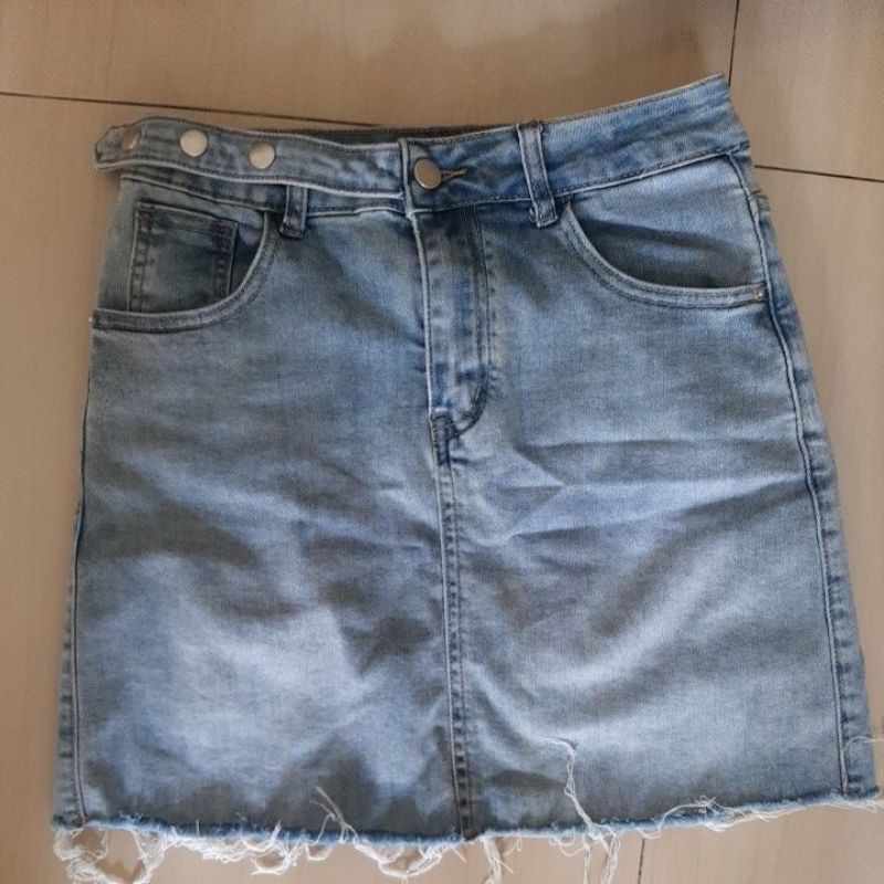 rok wanita rok jeans pendek korean style