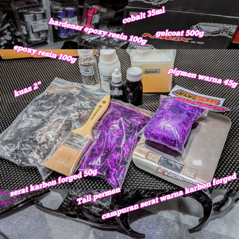 Serat Karbon Forged Paket Karbon Kevlar Forged Lengkap Belajar Karbon Forged | Termurah✅️