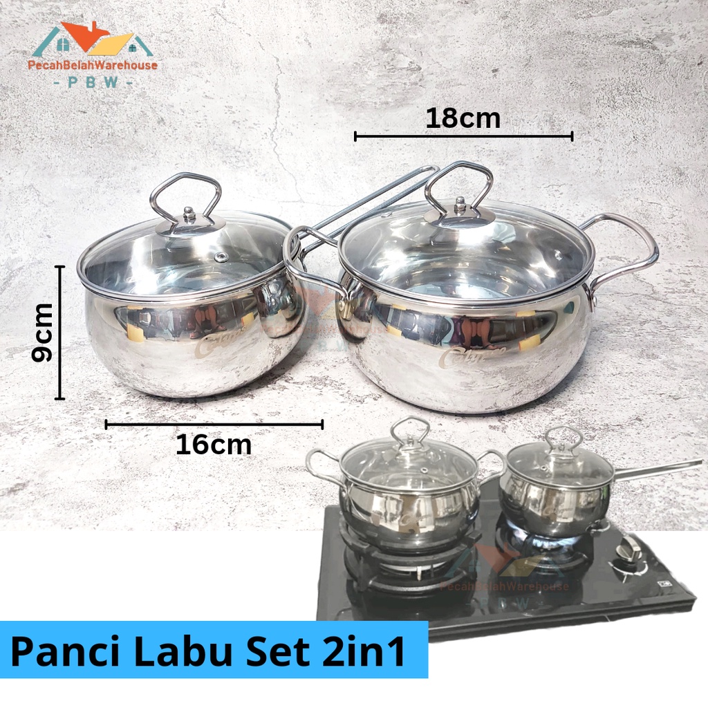 [FREE BUBBLE] Panci Labu Calypso Set / Panci Stainless SET