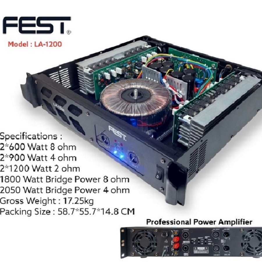 power amplifier fest la1200 la 1200 garansi