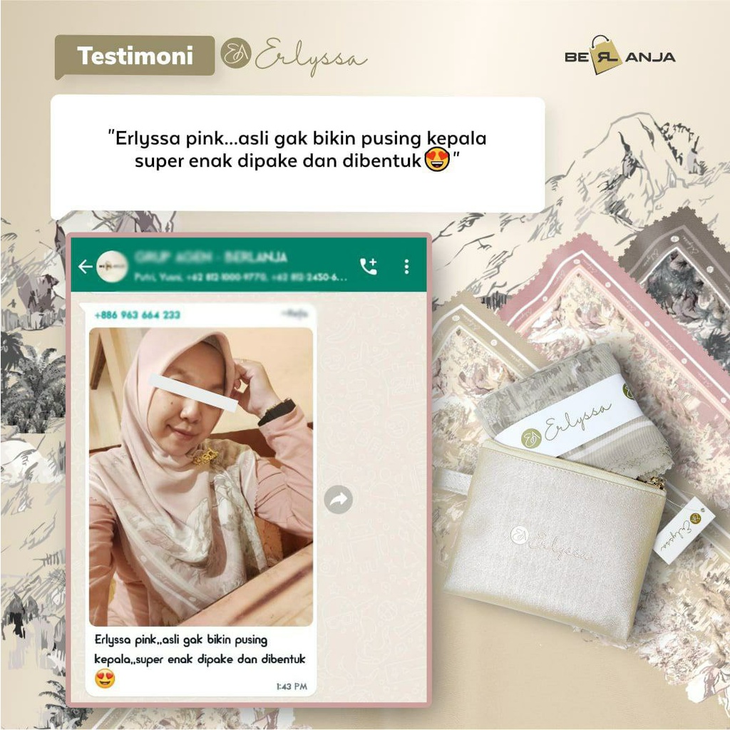 JILBAB SEGI EMPAT ERLYSSA EDISI HOLY JOURNEY SCARF HIJAB VOAL LASER CUT ERLLYSA