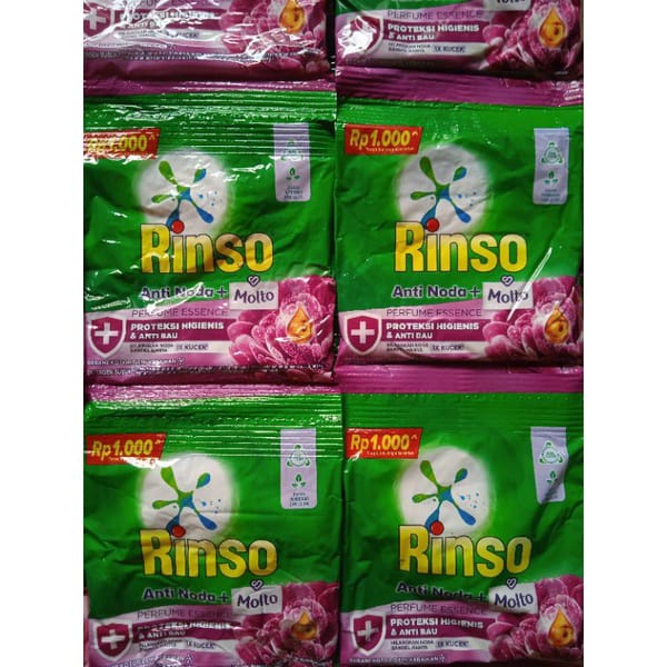 RINSO ANTI NODA + MOLTO BUBUK RENCENG 6pcs × 38gram/ RINSO BUBUK satu renceng isi 6pcs Kosmetik Arjuna Unilever