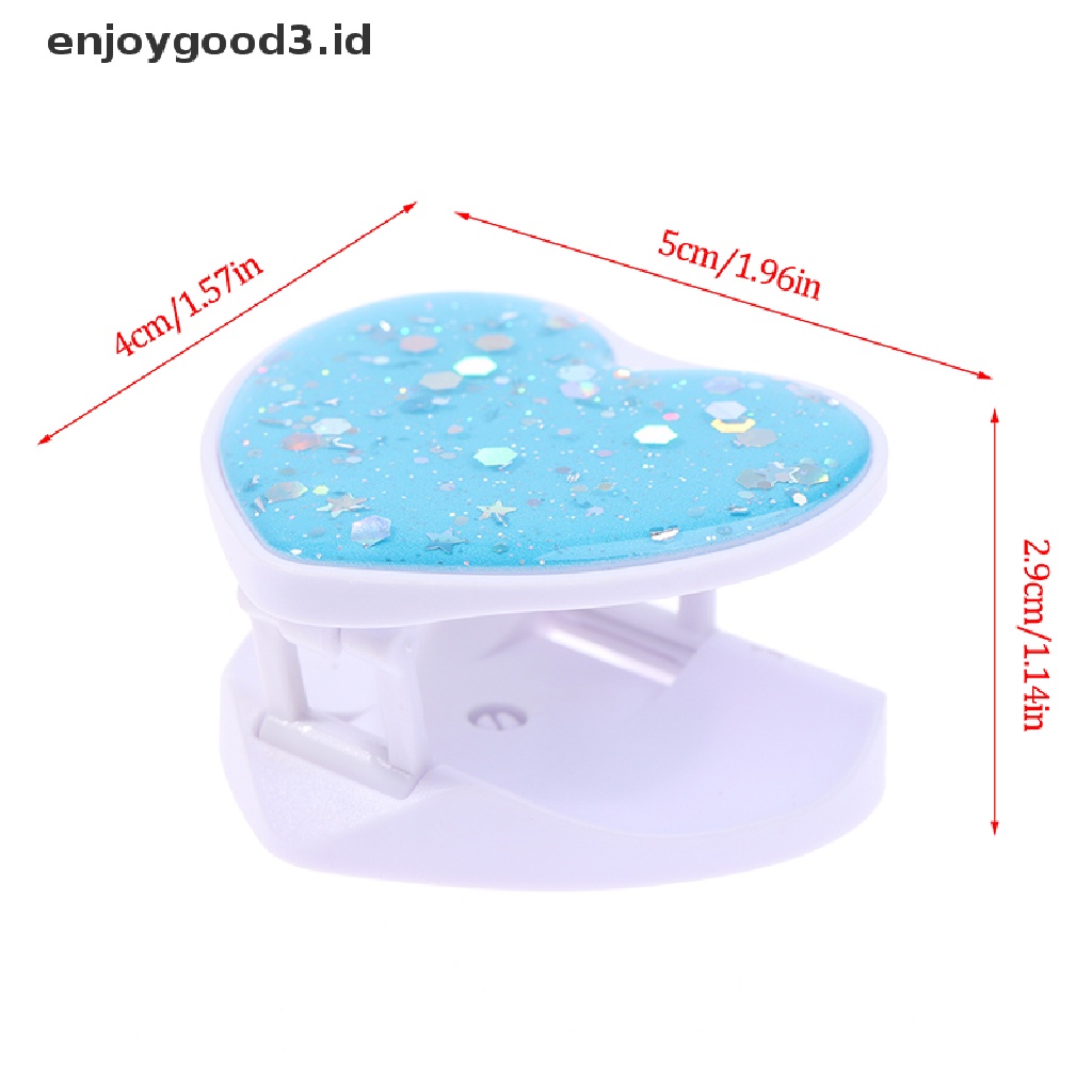 [Rready Stock] Grip Stand Dudukan Handphone Glitter Lipat Bulat Hati Universal (ID)