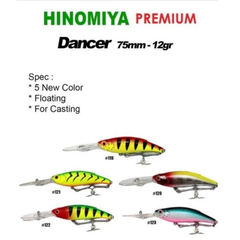 Umpan hinomiya Premium Hard Lure DANCER 75 mm / 12 gr (New Colour)