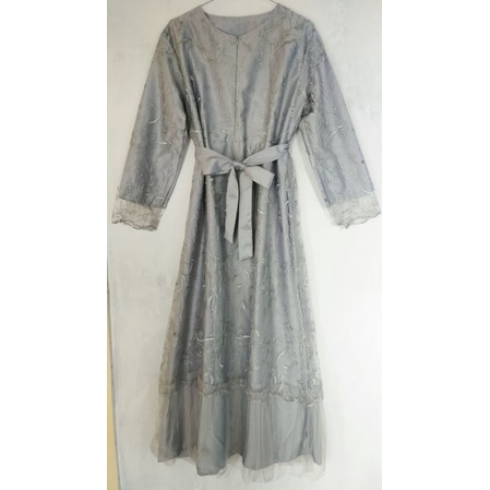 Gamis Brukat Abu Abu Gamis Kondangan Gamis Lamaran Gamis Wisuda