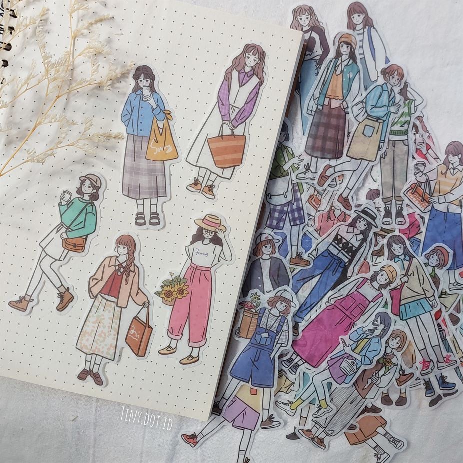 

Cute Girl's OOTD Washi Stickers (10 pcs)