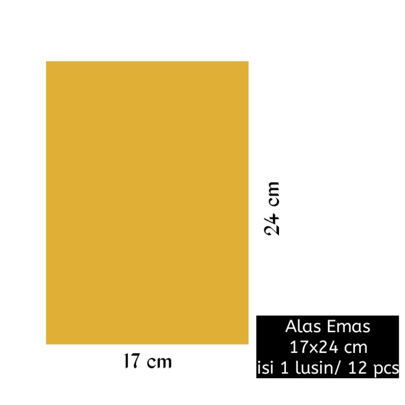 

Alas Emas 17 x 24 cm 1 lusin