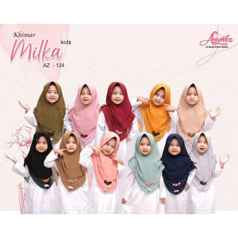 KHIMAR MILKA by AZAMKA KIDS // HIJAB KIDS 2 LAYER