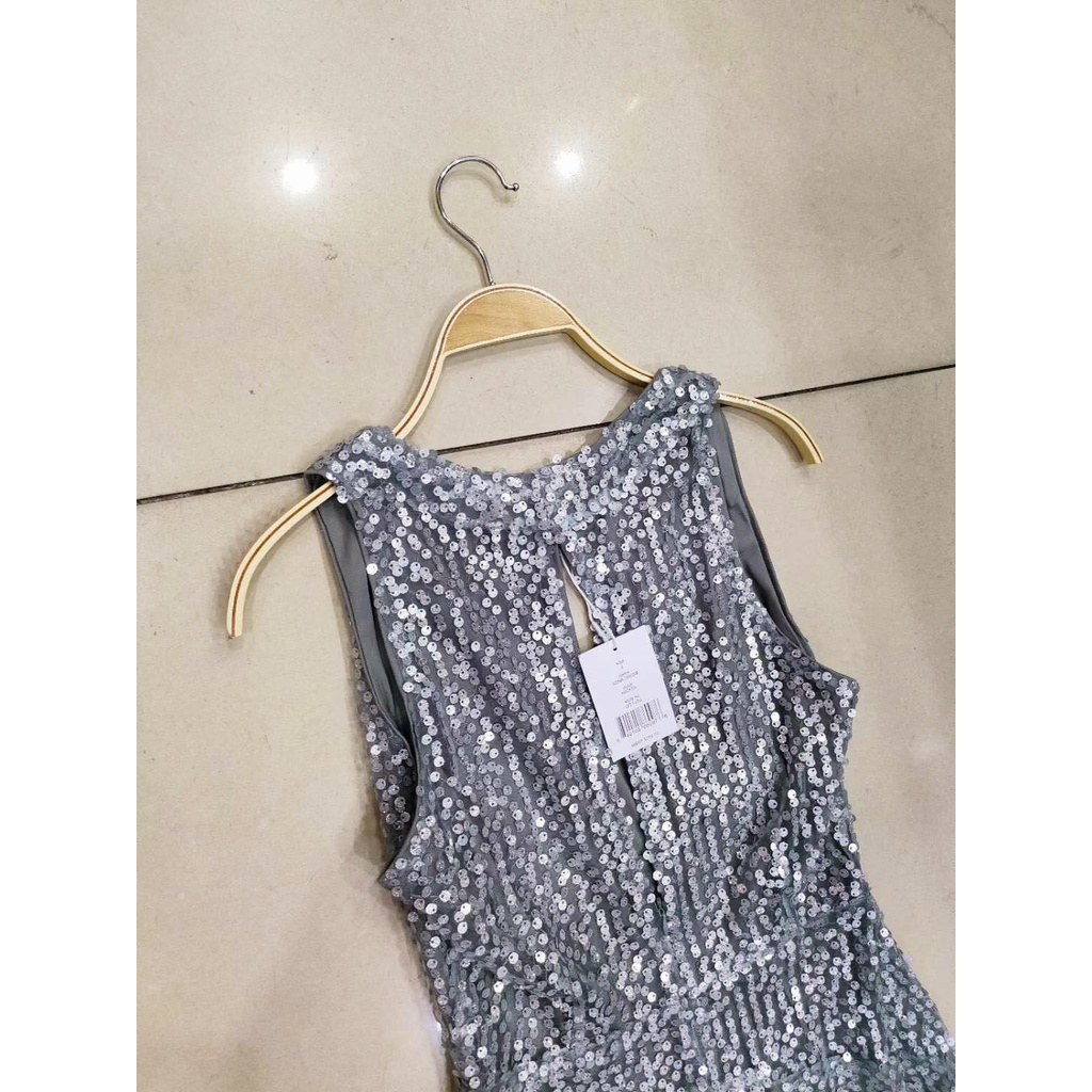 WALTER SEQUIN PARTY DRESS V-NECK FISHTAIL LONGDRESS