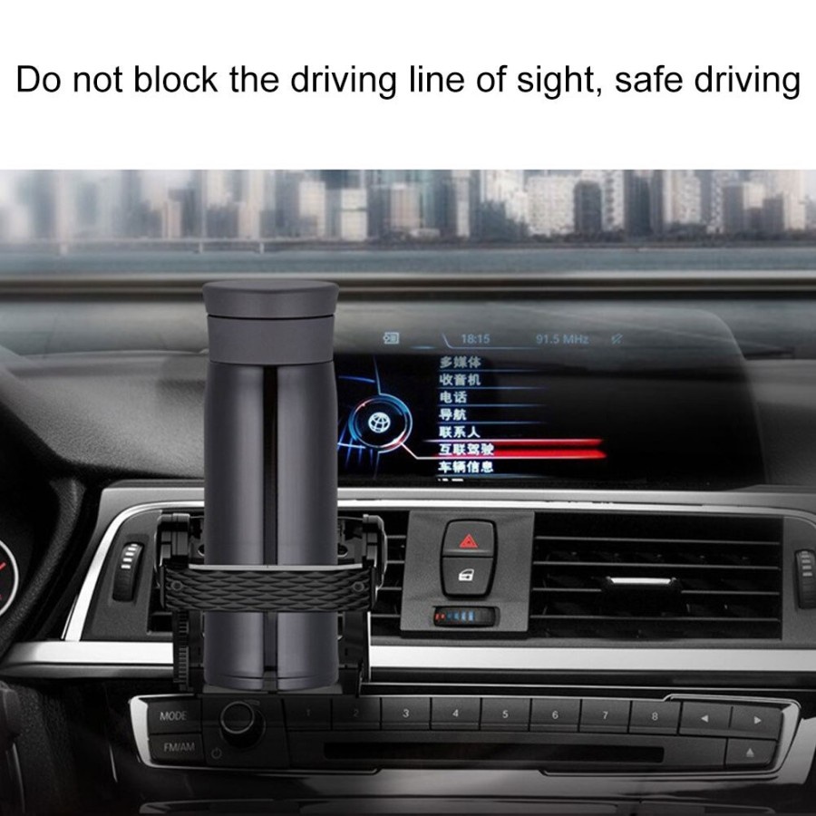 Carbon Cup Holder Lipat Tempat HP Minum Mobil Jepit AC Premium