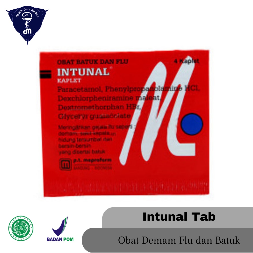 Intunal Merah 4 TABLET - OBAT DEMAM BATUK PILEK DEWASA/DEMAM DEWASA/PILEK DEWASA/BATUK DEWASA