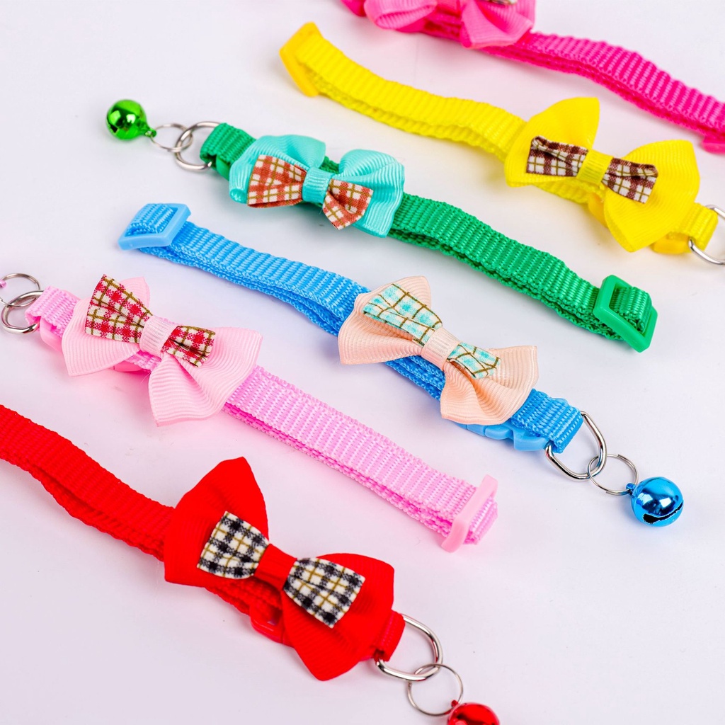 FY Kalung Kucing Lonceng Tali Leher Hewan Peliharaan lucu Cat Dog Collar Motif Pita