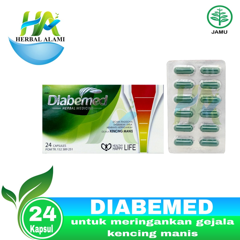 Diabemed Herbal Medicine 24 Kapsul - Herbal Diabetes Kencing Manis