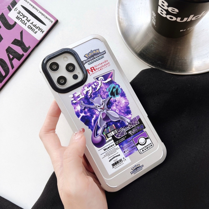 IPHONE Pokemon Geng Ghost Punya Mimpi Bingkai Lensa Plating Akrilik Casing Ponsel Tahan Guncangan Untuk Iphone12 11 13 Pro Max Perlindungan Kamera Bumper Bening Penutup Belakang