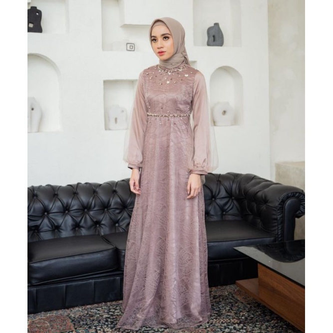 READY JUMBO DAN ALLSIZE | BISA COD || NADINE MAXI || DRESS GAMIS BROKAT LUNA DRESS BRUKAT TULLE KEKINIAN OUTFIT PESTA SERAGAM BRIDESMAID GAMIS BROKAT TILLE DRESS KONDANGAN GAMIS LEBARAN