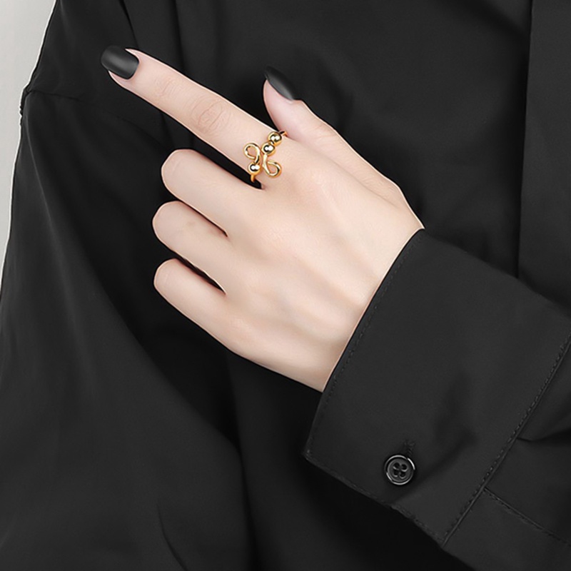 Trendy Anti Kecemasan Cincin Untuk Wanita Pria Manik-Manik Fidget Rings Adjustable Stackable Stress Relief Jari Sederhana Spinner Rings Perhiasan