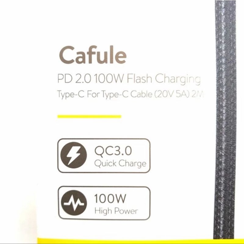 Kabel baseus cafule usb c to usb c 2M 100watt fast charging QC3.0