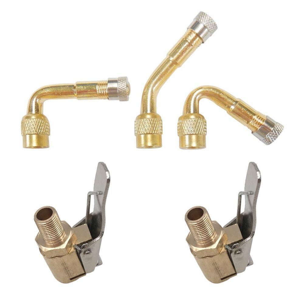 Lanfy Tabung Ekstensi Tiup Ban Sepeda Motor Sepeda Quick Connector Clip Type Nozzle45°/90°/135° Kepala Pompa Angin Konversi Cepat Drat Nozzle Valve Core Nozzle