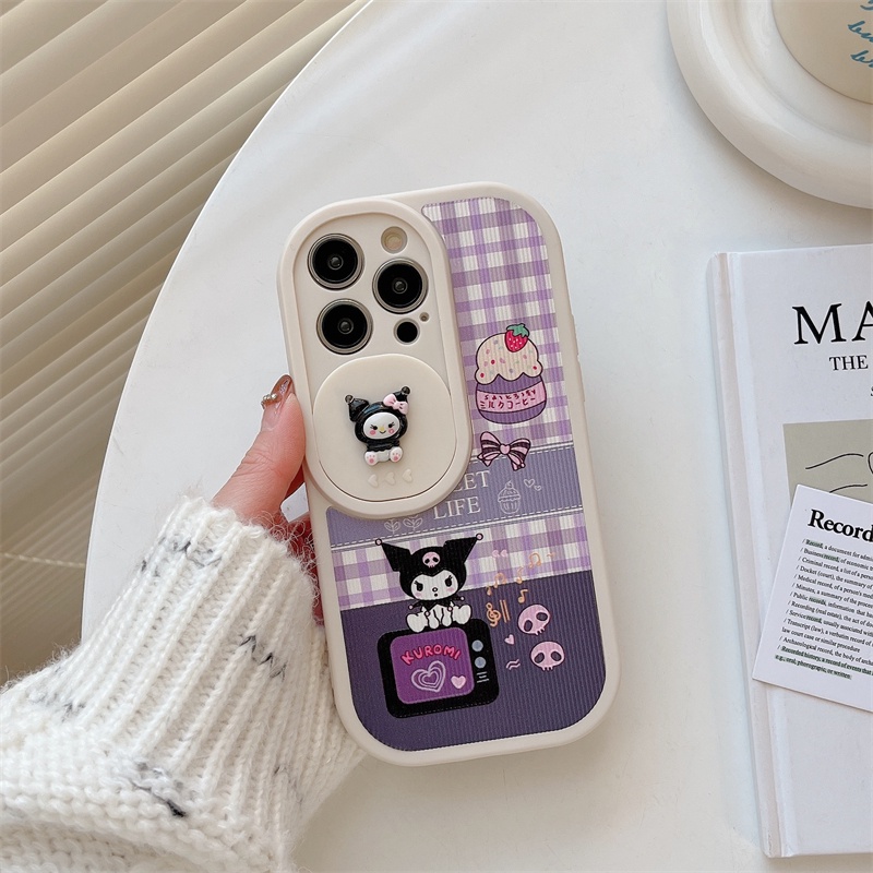 Kartun Kuromi Dan Kitty Case Pelindung Kamera Push-pull Anti-drop Untuk iPhone 14pro max Kamera Pelindung11 12 13 Pro max