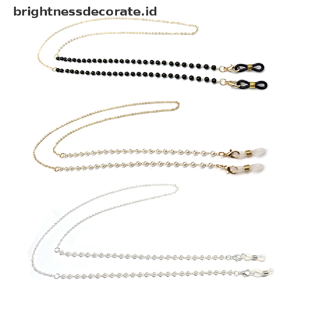 [Birth] Wanita Fashion Mutiara Kacamata Rantai Kacamata Rantai Anti Slip Lanyard Cord [ID]