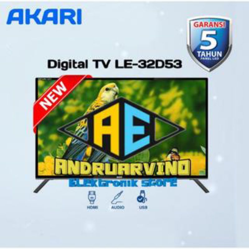 LED TV AKARI 32 Inch LE-32D53 DIGITAL TV HDMI USB GARANSI RESMI