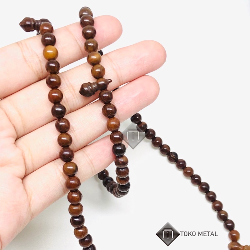 Tasbih Kaokah Asli 99 Butir Warna Coklat 6 Mm [ Toko Metal ]