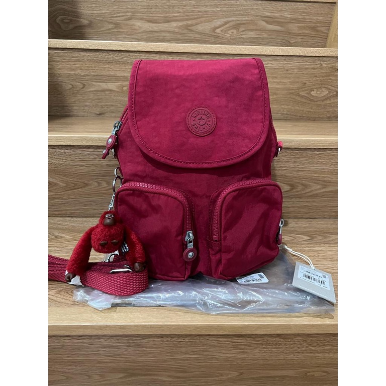 Tas Wanita Authentic Backpack Kipling Red Original Branded Preloved