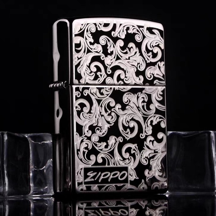 BISA COD! Korek Zippo Black Ice Batik Premium Grade Ori - Free Box