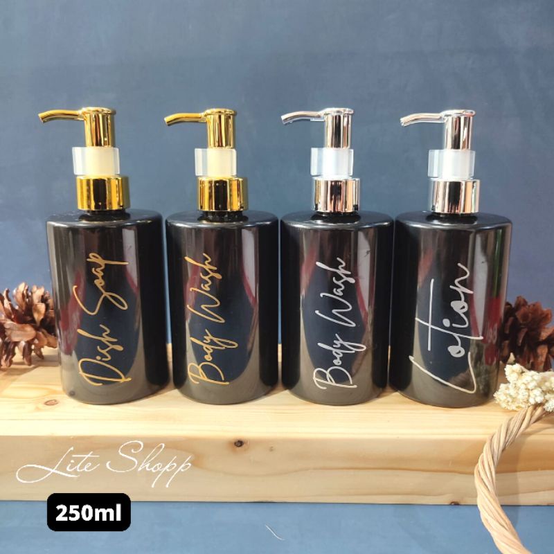 Botol Sabun Cair Aesthetic Luxury 250ml Dioly Hitam