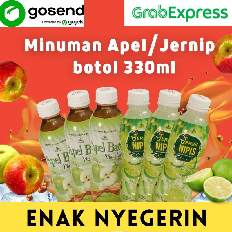 

Apel Botol dan Nipis Botol satuan/eceran/per botol 330ml. Minuman Segar| Minuman Buah | Minuman dingin