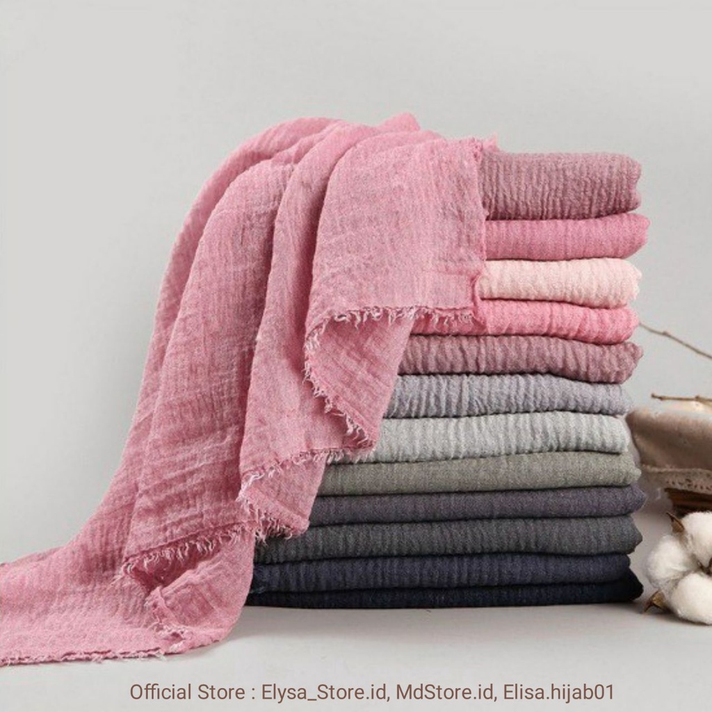 [ 100 x 200 Cm ] Pashmina Crinkle cotton Hijab Pashmina Kusut By Azara