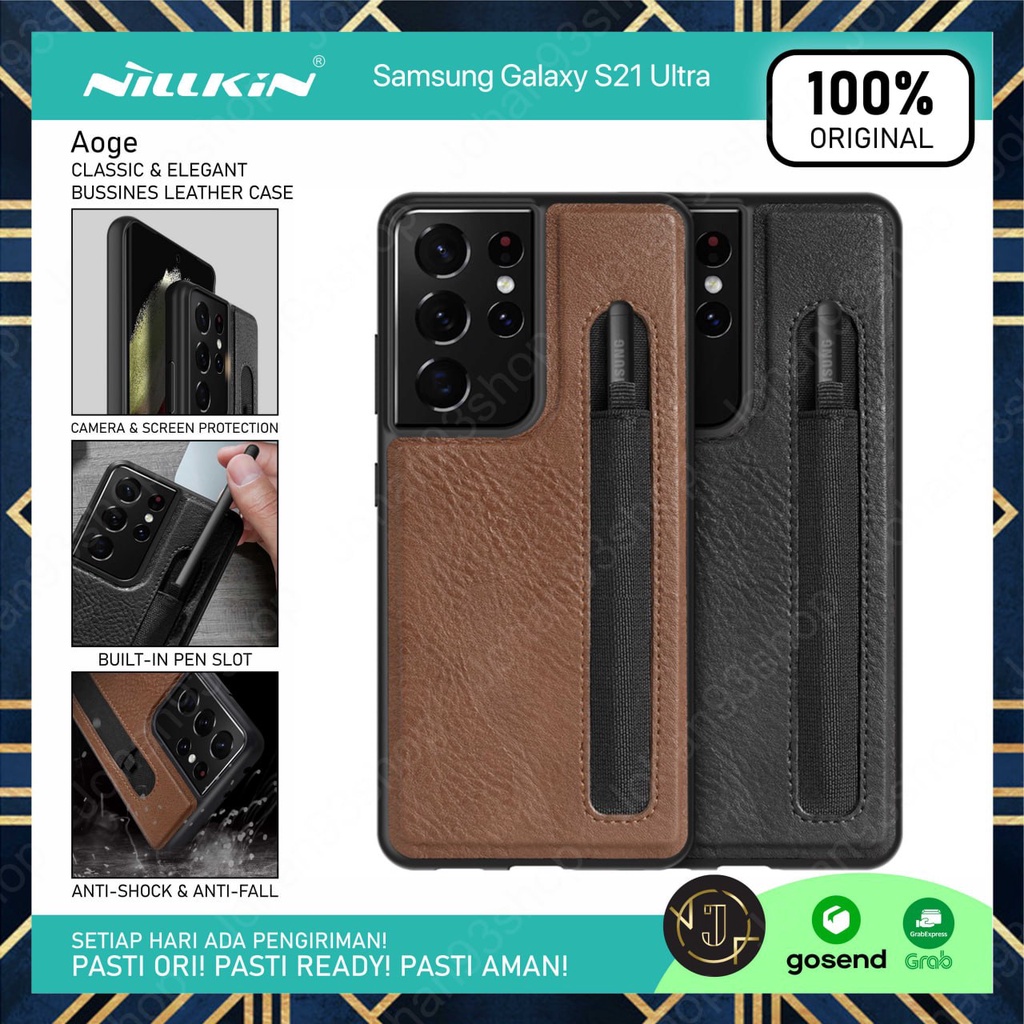 NILLKIN Samsung Galaxy S21 Ultra Case with SPen Slot AOGE Leather