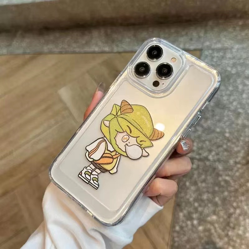 IPHONE Casing Ponsel Lembut Tahan Guncangan Lucu Kompatibel Untuk Iphone14 11 13 12 Pro XS Max X XR 78 6S Plus Silcone Casing Transparan TPU Cover