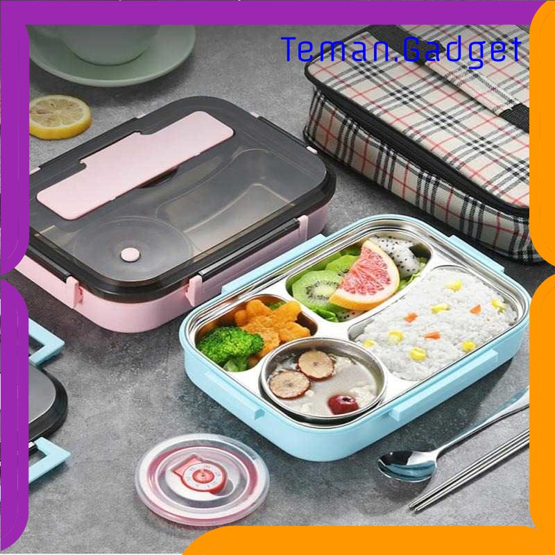 TG - DPR UPORS Kotak Makan Anti Tumpah Stainless Steel Lunch Box 4 Grid - UP4