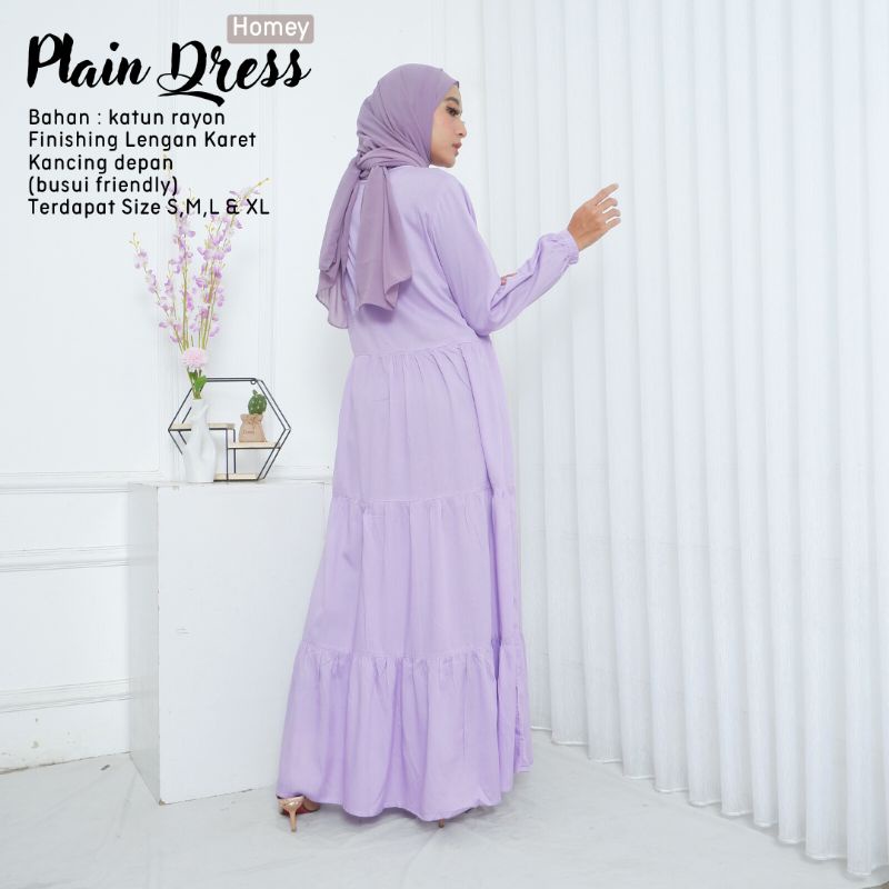 New - Homey Dress Polos Murah Gamis Dewasa Polos Jumbo Termurah Bahan Katun Rayon Premium Nyaman Dipakai | Bisa Cod