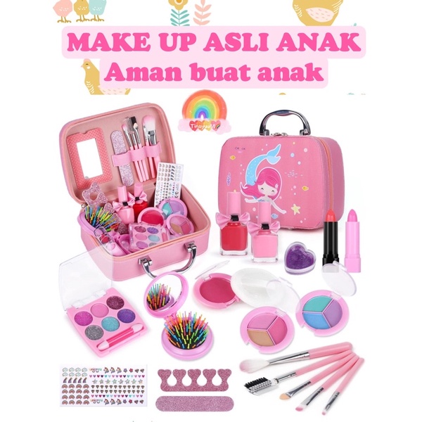 children pretend plays make up kit set mainan make up anak dengan fungsi asli - kado anak cewek