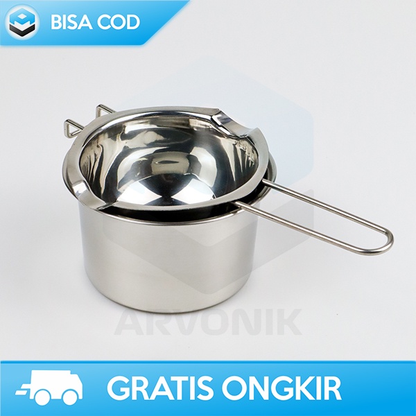 PANCI LELEH COKLAT KEJU MELTING POT STAINLESS BY ONETWOCUPS 400ML 2PCS