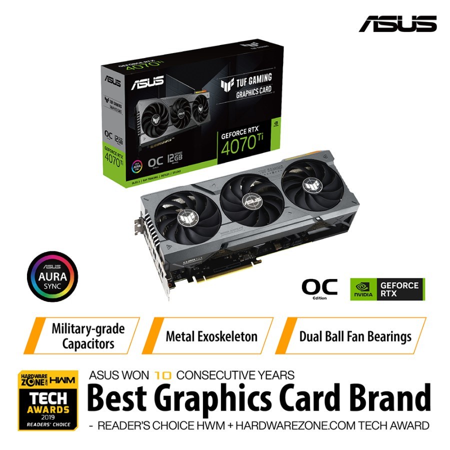 VGA ASUS TUF GAMING RTX 4070 Ti OC 12GB GDDR6X I RTX4070Ti