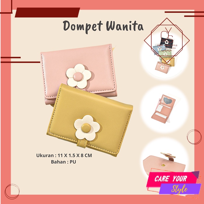 CYS Dompet Wanita Lipat Dompet Wanita Mini Motif Polos Lucu Dompet Jalan Cewek Kekinian Dompet Mini Import Berkualitas Termurah Dompet Wanita Lipat D75