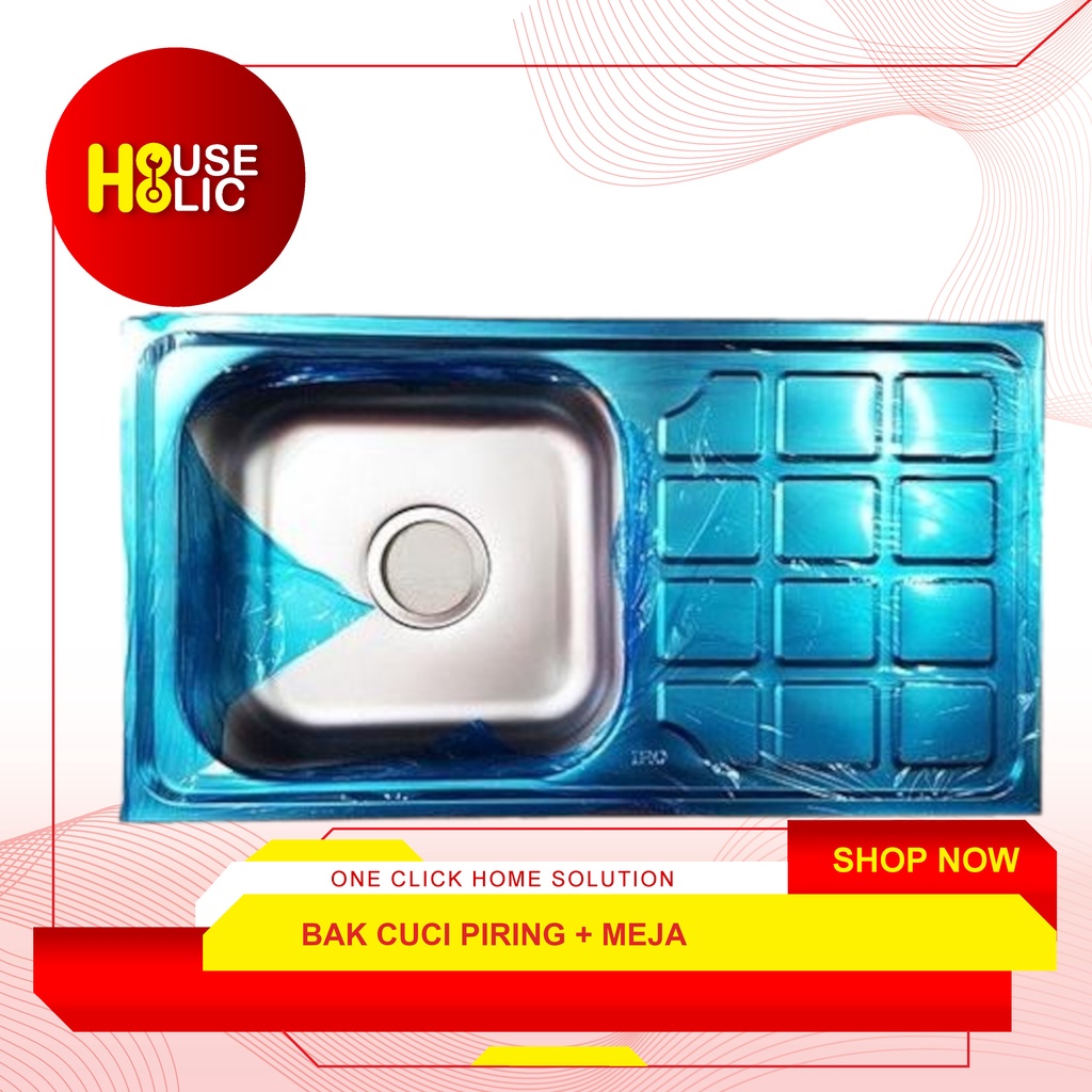 Bak Cuci Piring Stainless 1 Lubang Kitchen Sink 76 x 40 x 14 CM