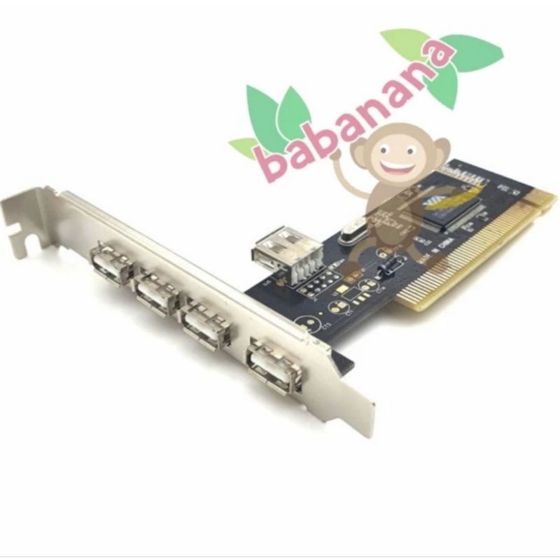 PCI card usb 2.0 4+1 slot extender hub port tambahan kartu extension