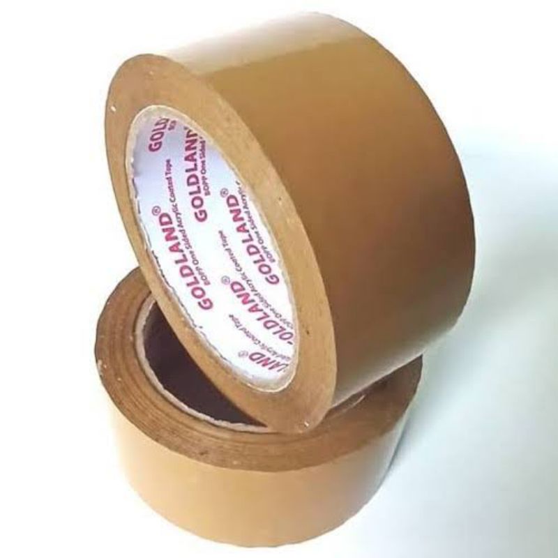 

Lakban cokelat gold land 100 yard 45mm X 90 yard