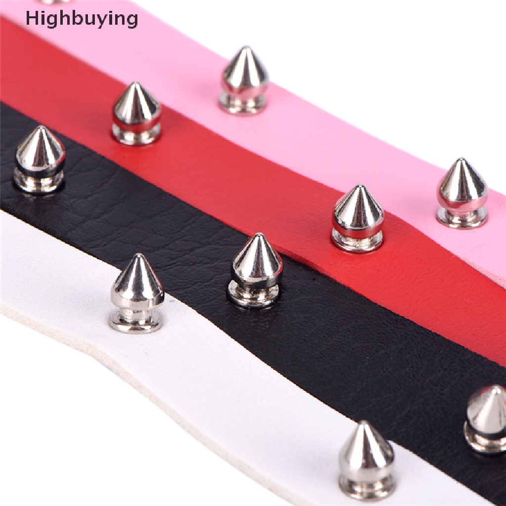 Hbid Punk Lady Gothic Kulit Choker Jantung Rantai Spike Rivet Gesper Kerah Kalung Glory