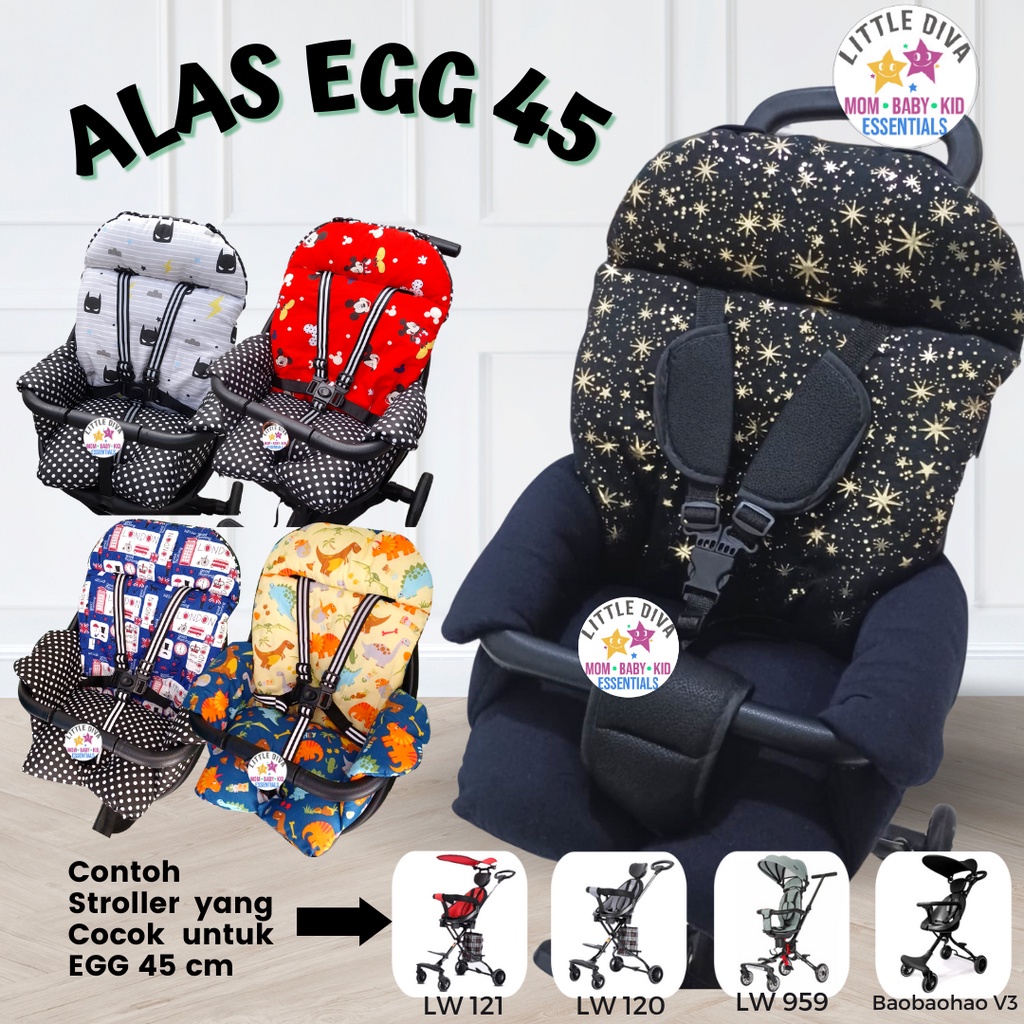 Stroller Pad Egg 40 CVC BATMAN - Alas Stroller TANPA TALI SEATBELT tinggi 45 cm Motif Dudukan Bantalan Stroler Kereta Dorong Exotic LW120 LW121 LW 120 121 Baobaohao V3 LW959 959 Pasific SP T006 T 006